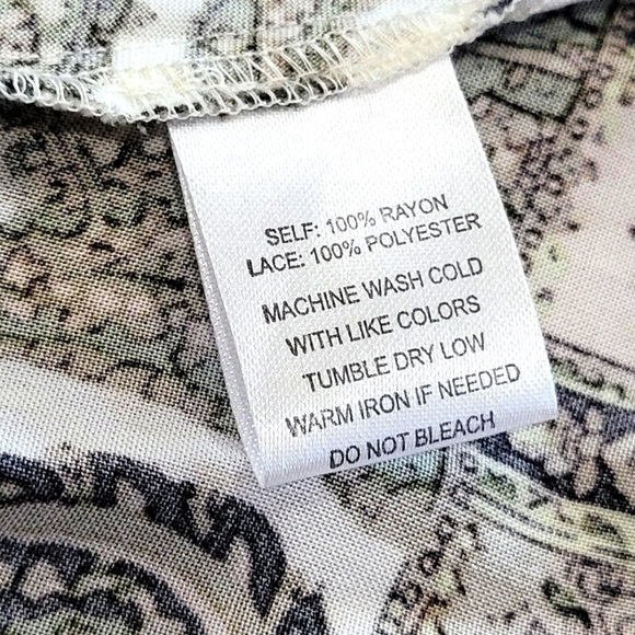 NWT XL Spaghetti Strap Embroidered Paisley Print Midi Dress - Picture 6 of 7